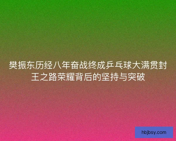 樊振东历经八年奋战终成乒乓球大满贯封王之路荣耀背后的坚持与突破