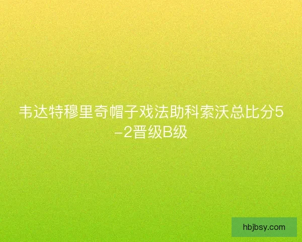 韦达特穆里奇帽子戏法助科索沃总比分5-2晋级B级
